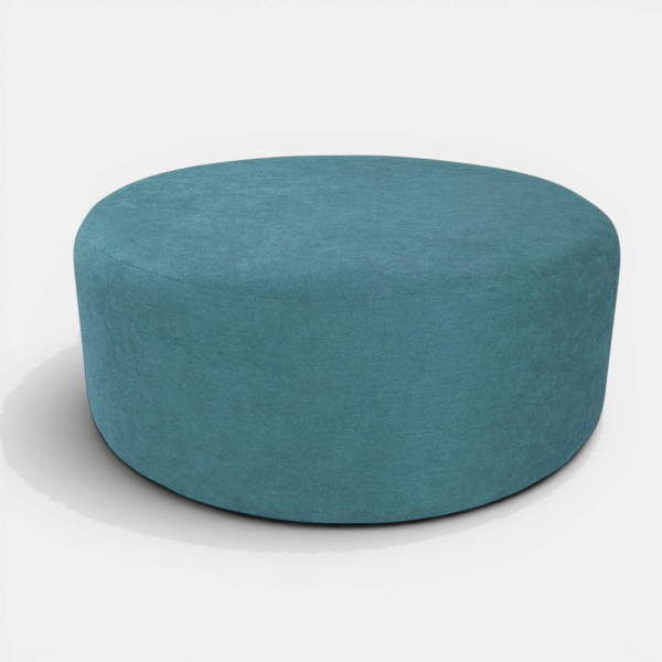 Pouf Tondo Giotto L70 cm in Tessuto Antimacchia TURCHESE