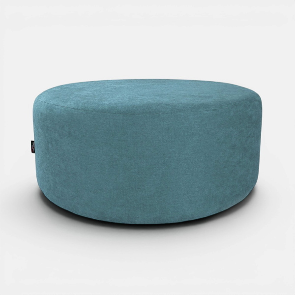 Pouf Tondo Giotto L70 cm in Tessuto Antimacchia TURCHESE