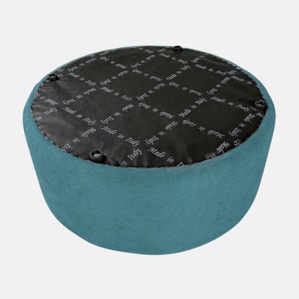 Pouf Tondo Giotto L70 cm in Tessuto Antimacchia TURCHESE