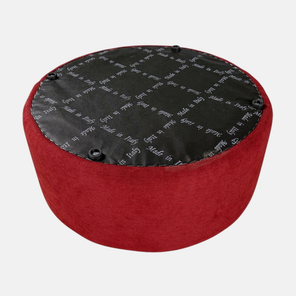 Pouf Tondo Giotto L70 cm in Tessuto Antimacchia BORDEAUX