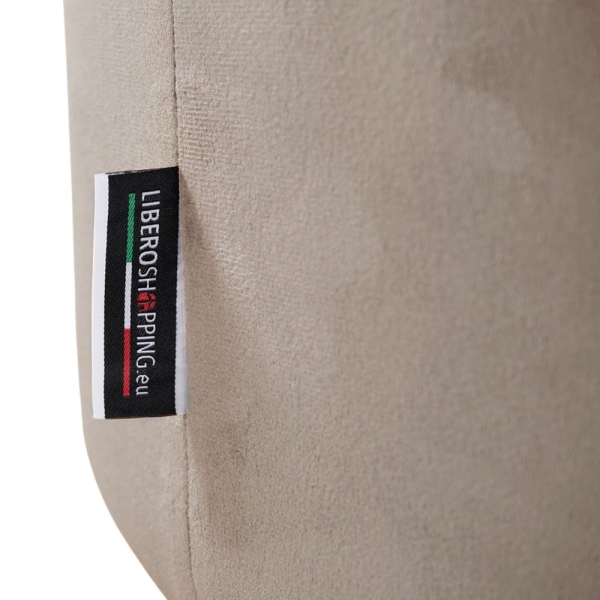 Pouf Rotondo in Velluto Beige con Piedini 70 cm - Giotto
