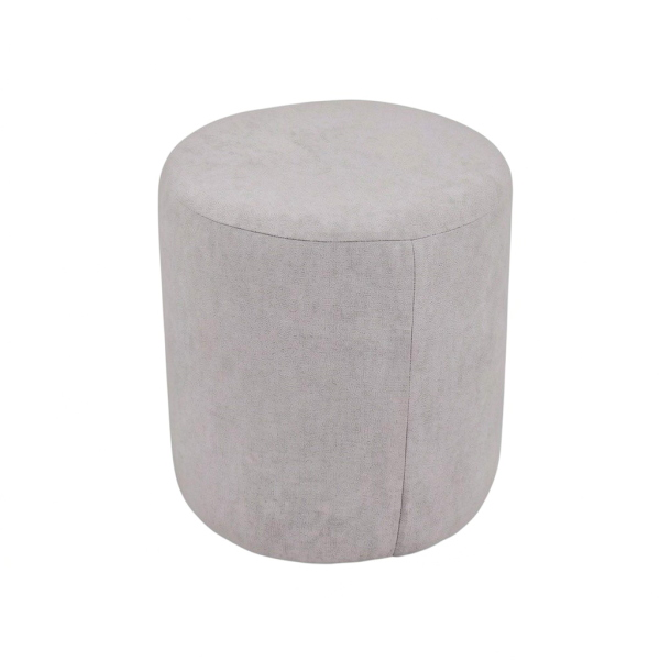 Pouf Tondo Dante D 40 cm in Tessuto Antimacchia GRIGIO