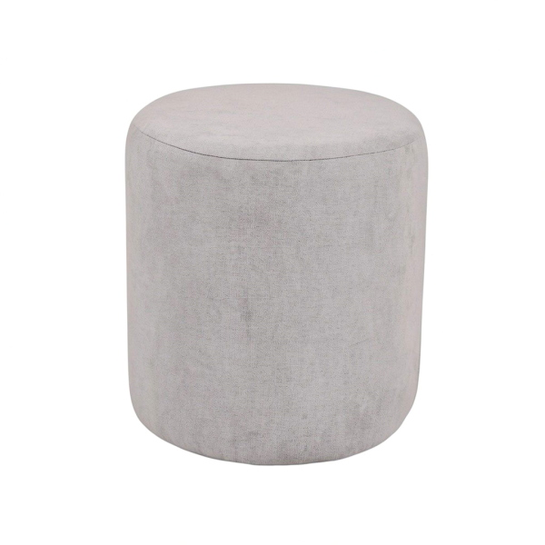 Pouf Tondo Dante D 40 cm in Tessuto Antimacchia GRIGIO