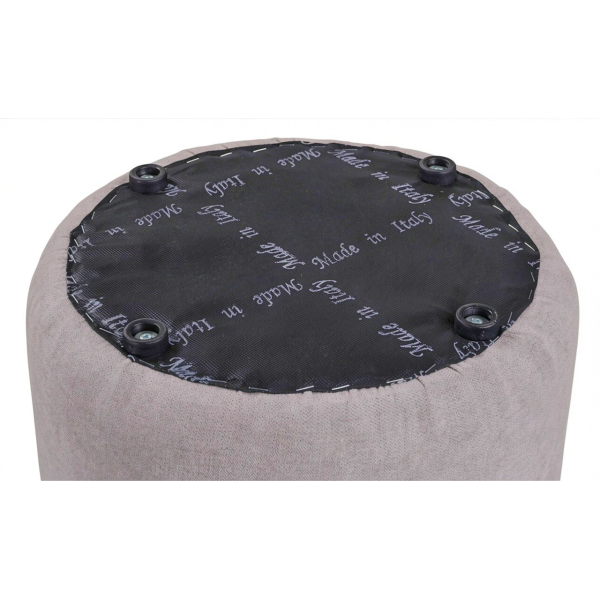 Pouf Tondo Dante D 40 cm in Tessuto Antimacchia GRIGIO