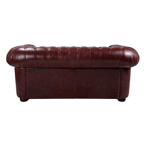 Divano 2 Posti Royal Chesterfield L175 cm in Pelle Vintage - Bordeaux