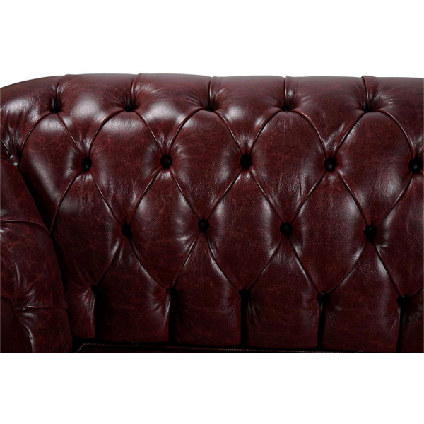 Divano 2 Posti Royal Chesterfield L175 cm in Pelle Vintage - Bordeaux