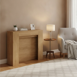 Ausziehbarer Konsolentisch 90x25/181 cm NIVES Eiche Natur