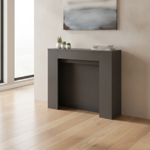 Ausziehbarer Konsolentisch 90x25/181 cm NIVES Effekt anthrazit gespachtelt