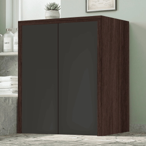2-Door Washing Machine Laundry Cabinet 79x91h cm – Graphite/Coffee