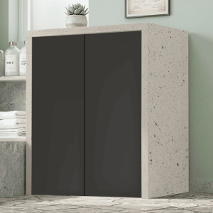 2-Door Wooden Washing Machine Cabinet 79x91h cm – Graphite/Stone