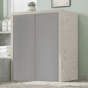 2-Door Wooden Washing Machine Cabinet 79x91h cm – Gray/Stone