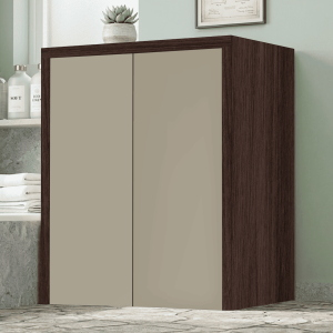 2-Door Wooden Washing Machine Cabinet 79x91h cm – Dove Gray/Coffee