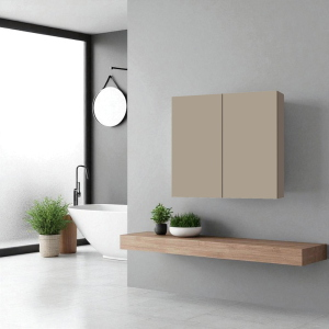 Doppeltes Holzregal 70x71 cm mit Innere Regalen Mattes Taupe