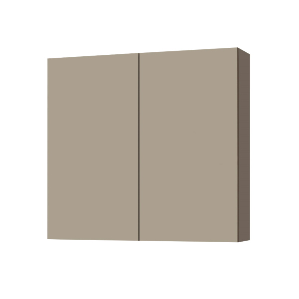 Étagère double en bois 70x71 cm avec étagères intérieures Taupe mat