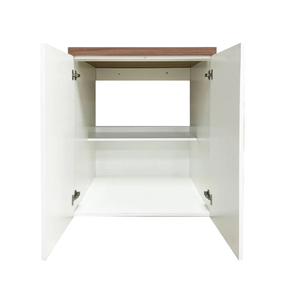 2-Door Multi-Purpose Wooden Laundry Cabinet 71x91h cm – Gray/Coffee