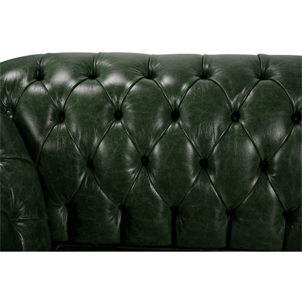 Divano 2 Posti Royal Chesterfield L175 cm in Pelle Vintage - Verde