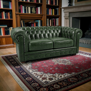 Divano 2 Posti Royal Chesterfield L175 cm in Pelle Vintage - Verde