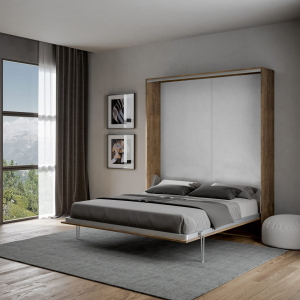 Letto a scomparsa verticale matrimoniale 160 cm Noce KENTARO