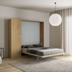 Letto a scomparsa matrimoniale 160 cm con colonna Quercia KENTARO