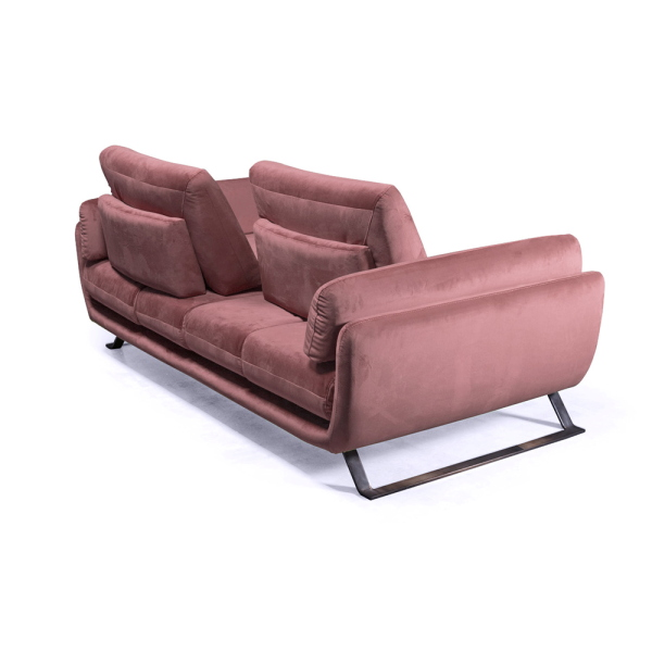 Divano 2 Posti Arans 170 cm in Velluto Antimacchia Moderna Rosa
