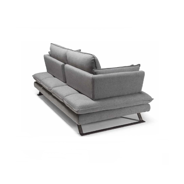 Sofá de tejido antimanchas L200 cm respaldo ajustable - Liff Gris