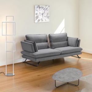 Sofá de tejido antimanchas L200 cm respaldo ajustable - Liff Gris