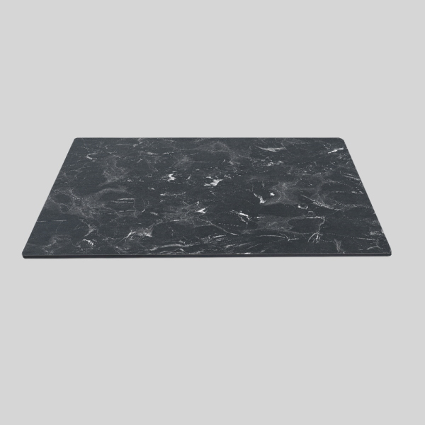 Plateau de table carré de restaurant extérieur en HPL Noir 80x80 cm