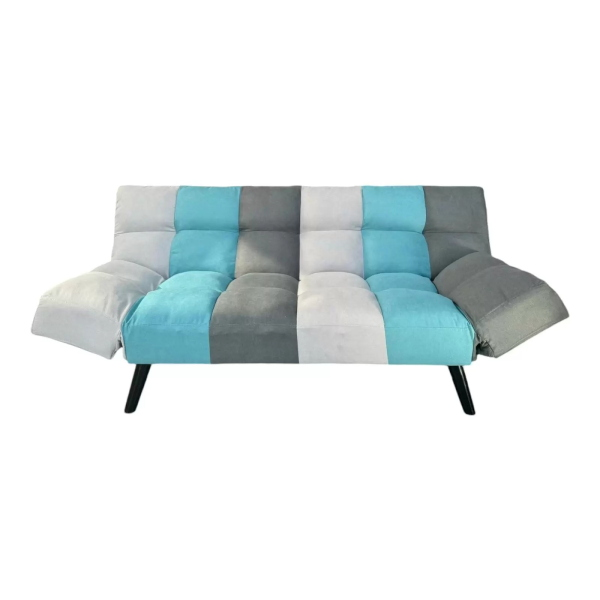 Canapé-lit convertible 3 places en tissu patchwork 180 cm