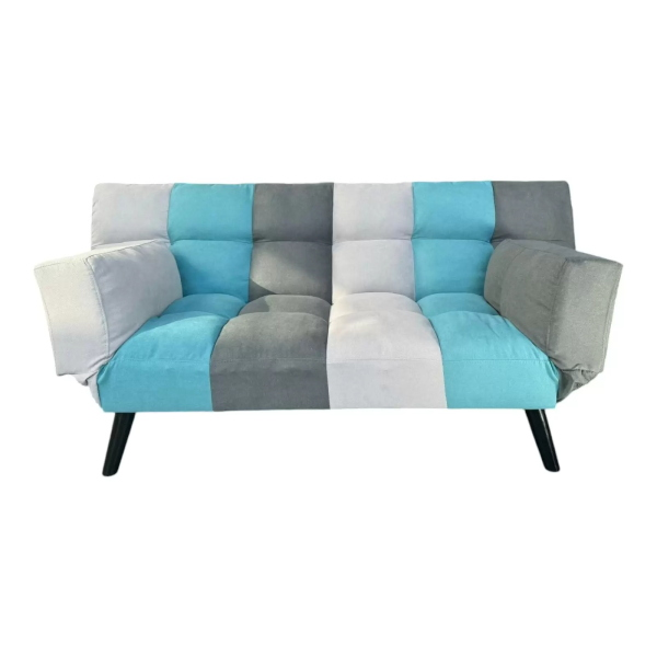 Canapé-lit convertible 3 places en tissu patchwork 180 cm
