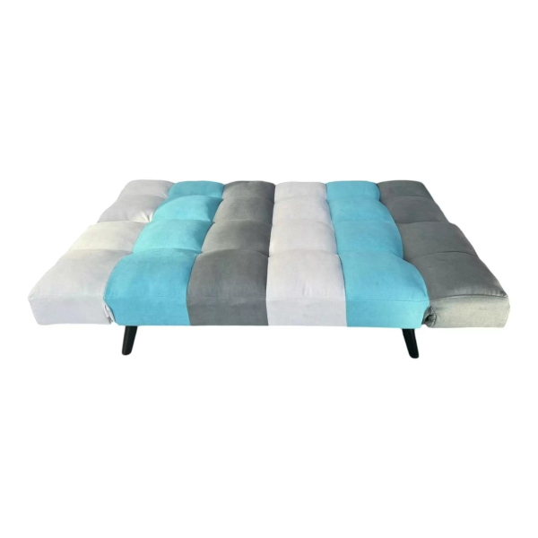 Canapé-lit convertible 3 places en tissu patchwork 180 cm