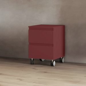 Carrello multiuso 2 cassetti in legno 41x44xH58 Ruggine Opaco con ruote 