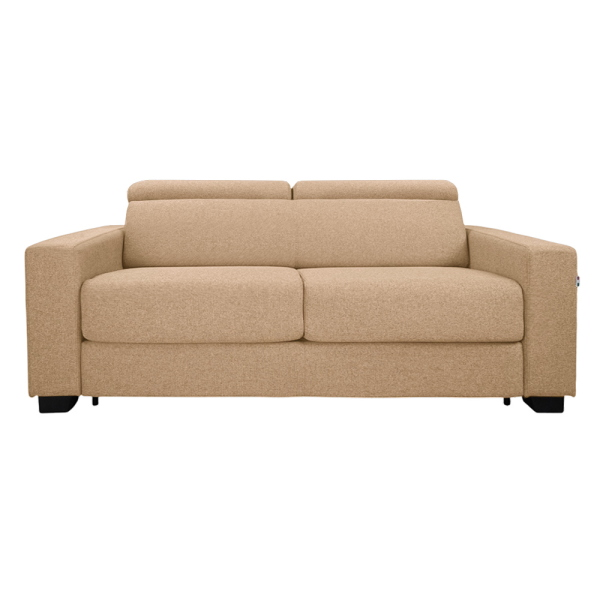 Canapé-lit 3 places ROLEN Beige avec têtières inclinables et déhoussable