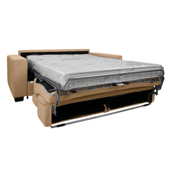 Canapé-lit 3 places ROLEN Beige avec têtières inclinables et déhoussable