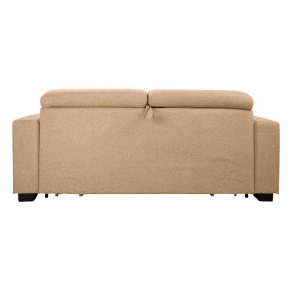 Canapé-lit 3 places ROLEN Beige avec têtières inclinables et déhoussable