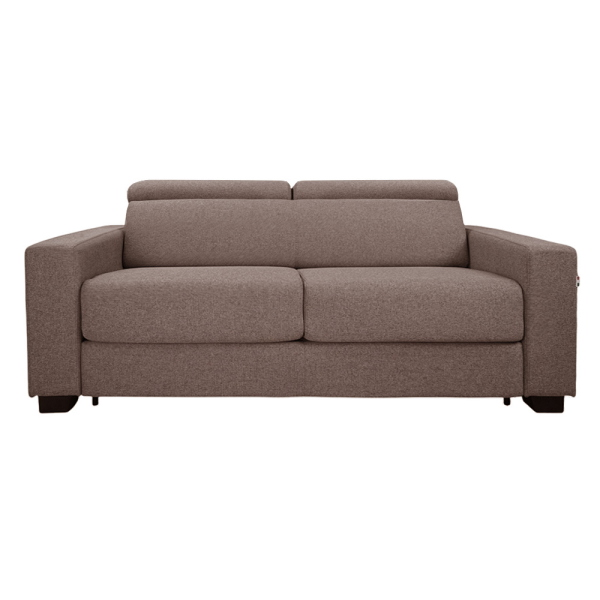Canapé-lit 3 places ROLEN Taupe avec têtières inclinables et déhoussable