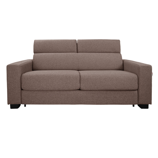 Canapé-lit 3 places ROLEN Taupe avec têtières inclinables et déhoussable