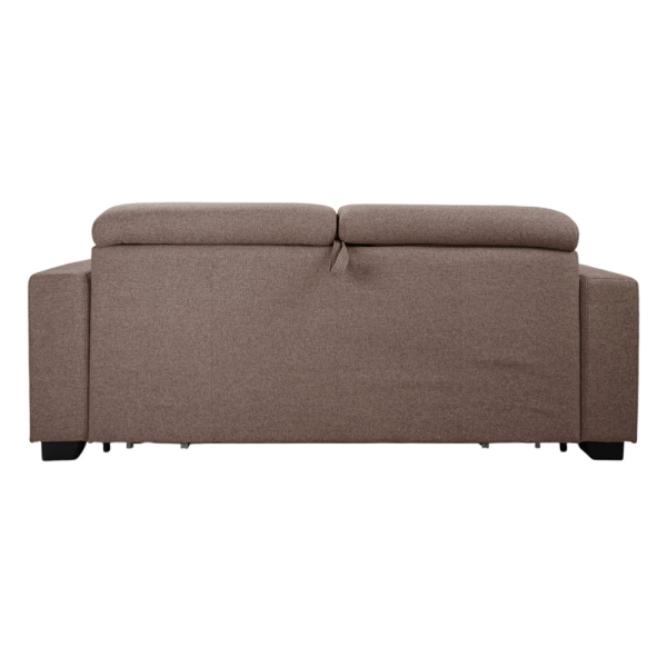 Canapé-lit 3 places ROLEN Taupe avec têtières inclinables et déhoussable