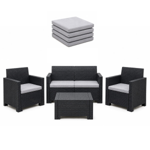 Cuscini Esterno e Giardino 55x45 cm Sfoderabili Grigio Set 4