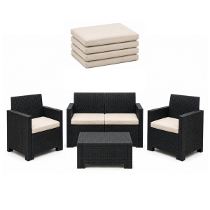 Cuscini Esterno e Giardino 55x45 cm Sfoderabili Beige Set 4