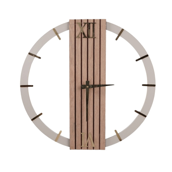 Orologio Tondo da Parete 60 cm in legno Noce cannettato