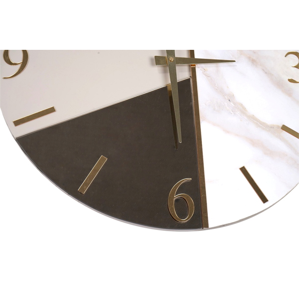 Orologio da Parete Tondo 60 cm Specchio e Marmo