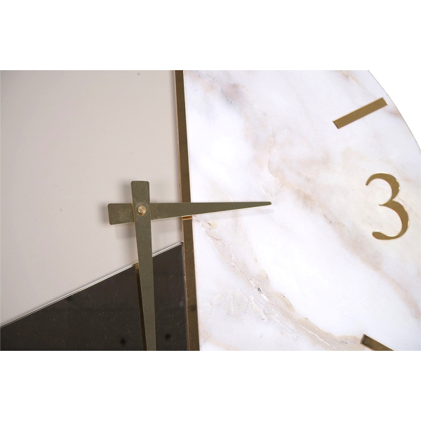 Orologio da Parete Tondo 60 cm Specchio e Marmo