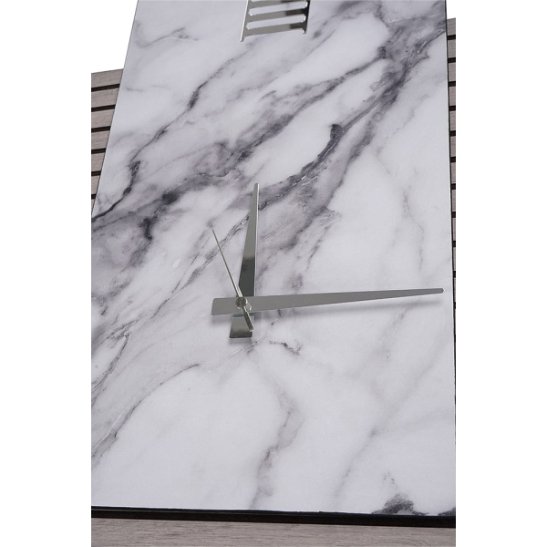 Horloge 72x58 cm en Bois Cannelé Taupe et Marbre