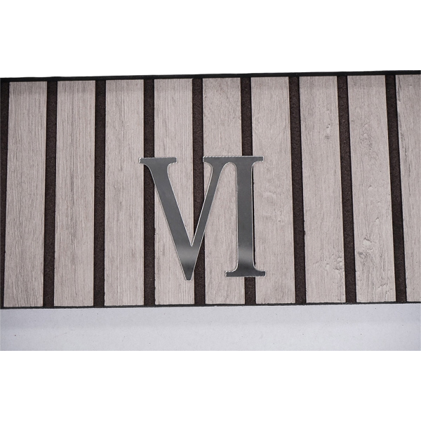 Horloge 72x58 cm en Bois Cannelé Taupe et Marbre