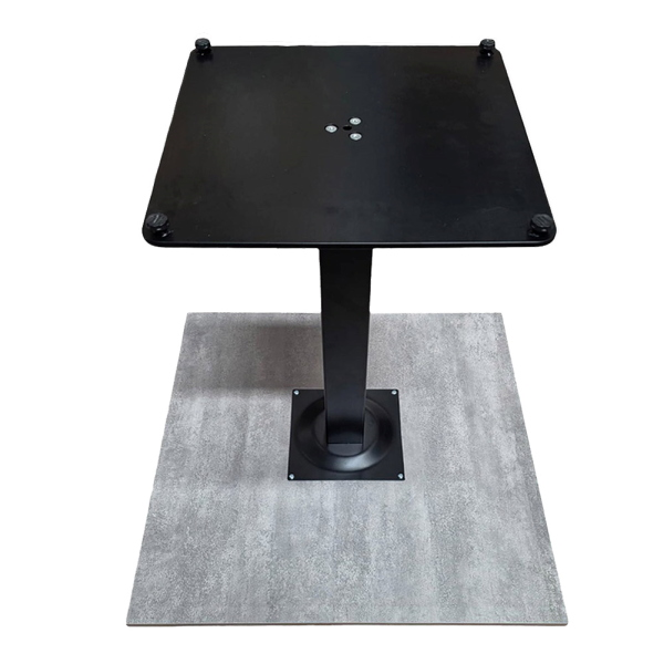Tavolo pub ristorante bar quadrato 60x60 cm con piano laminato Cemento H 75