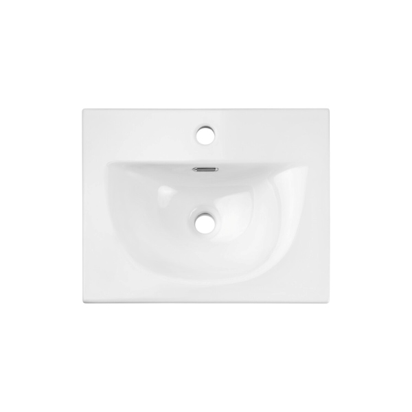 Meuble de Salle de Bain Suspendu Blanc 50 cm 2 Tiroirs avec Lavabo