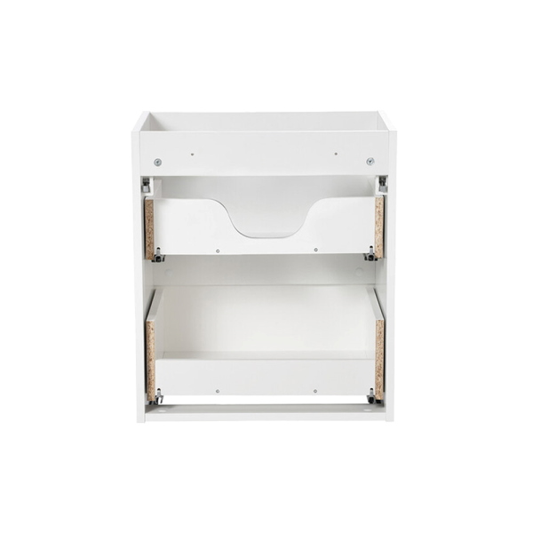 Meuble de Salle de Bain Suspendu Blanc 50 cm 2 Tiroirs avec Lavabo