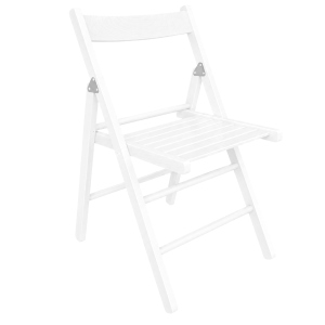 White Colored Wooden Folding Chair 1 PIECE