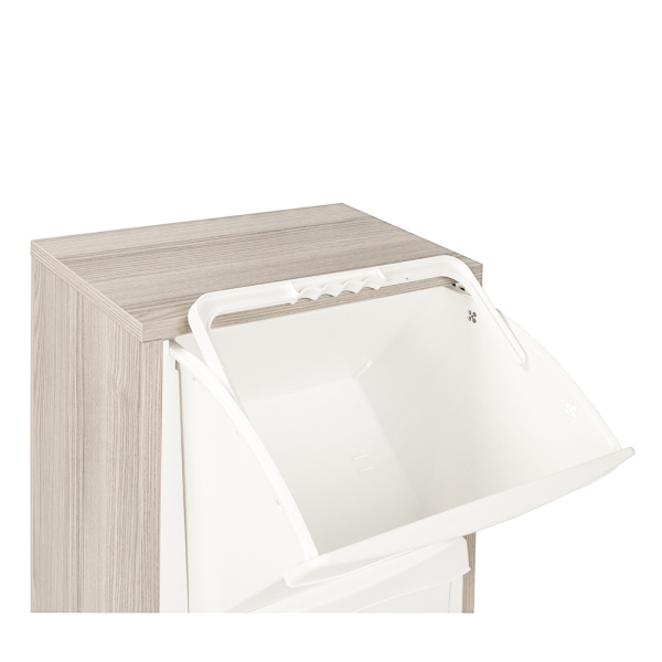 Mobile in legno per raccolta differenziata a 3 vani 40x101h cm Olmo Perla