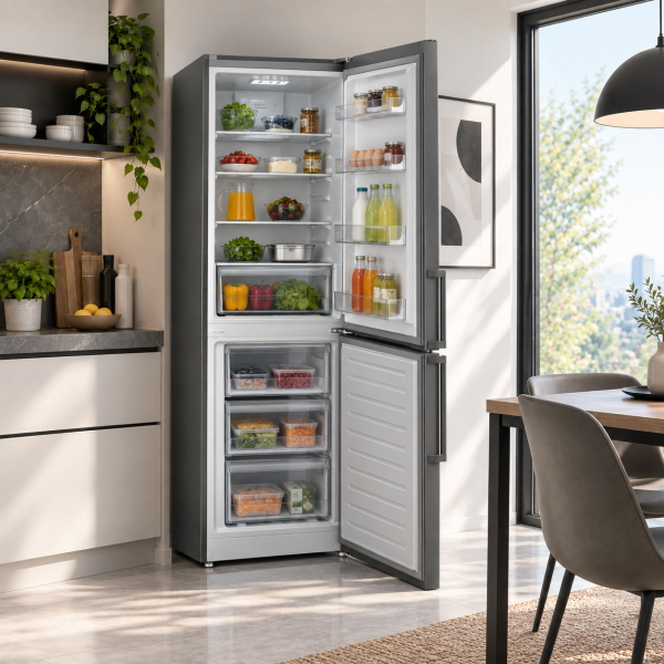 Frigorifero Doppia Porta 186x60 cm 320L Atlantic Grigio